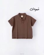 تیشرت یقه‌دار قهوه‌ای