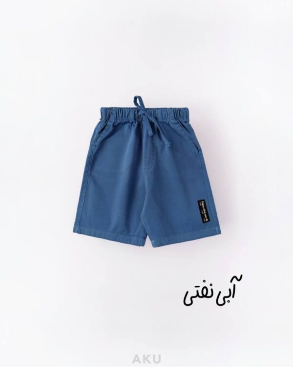 شلوارک کتان آبی نفتی