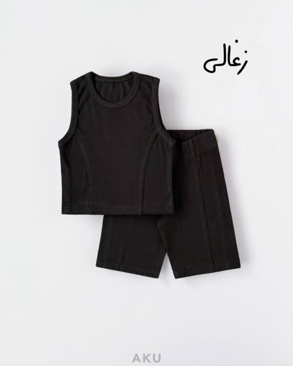 تاپ شلوارک کبریتی زغالی