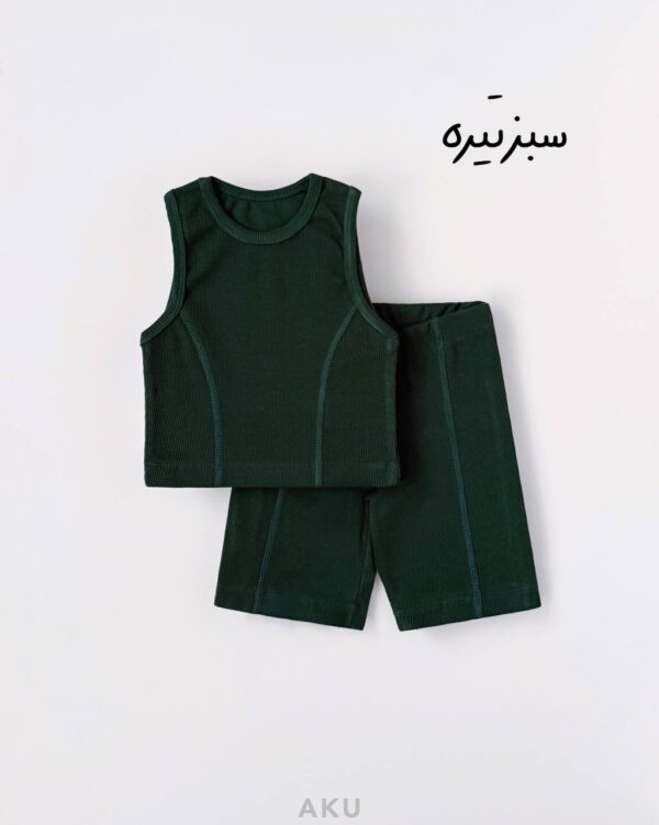 تاپ شلوارک کبریتی تیره