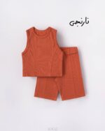 تاپ شلوارک کبریتی نارنجی