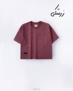 تیشرت تک جیب زرشکی