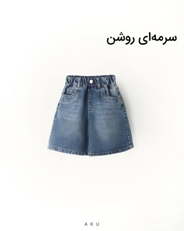 شلوارک جین limited سرمه ای روشن
