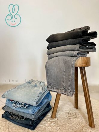 شلوار جین نیم بگ بچگانه بُرش‌دار برند آکو AKU