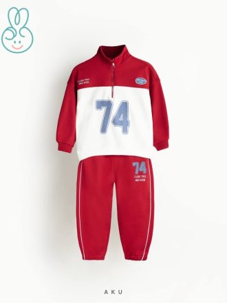 سِت بلوز نیم زیپ و شلوار بچگانه برند آکو AKU