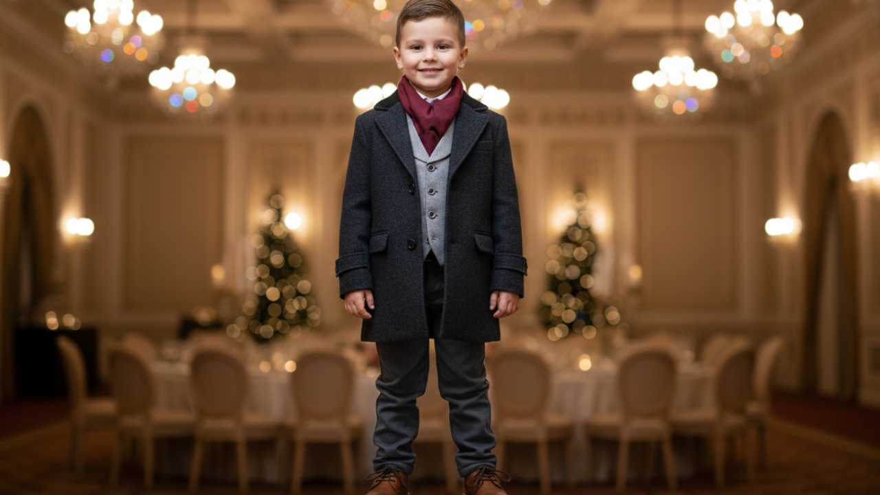 تیپ کاملاً رسمی برای لباس زمستانه پسرانه تیپ کاملاً رسمی برای لباس زمستانه پسرانه