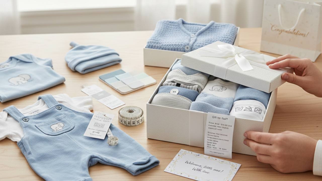 نکات نهایی برای هدیه دادن لباس نوزادی نکات برای هدیه دادن لباس نوزادی