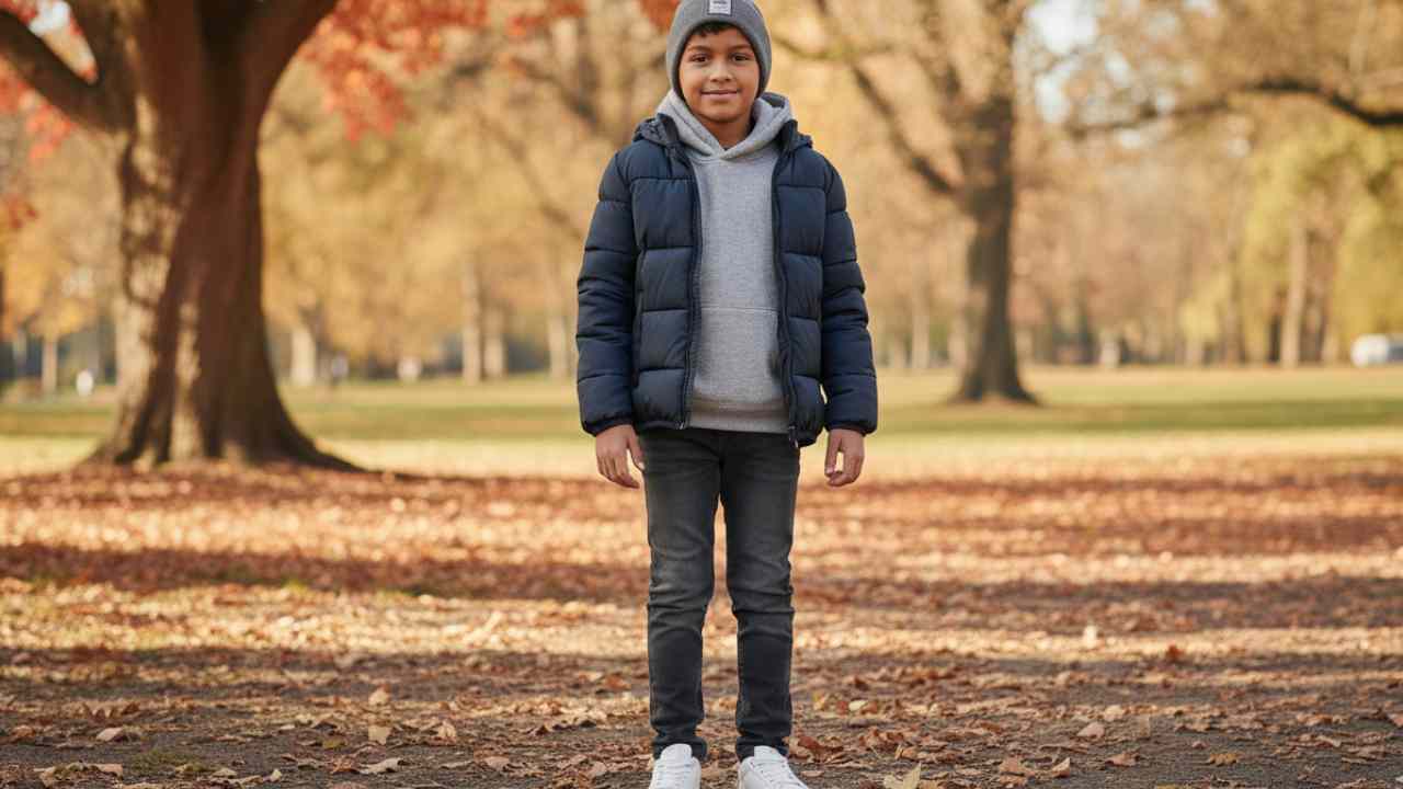 استایل مونوکروم برای ست کردن پافر پسرانه با هودی و شلوار جین ست کردن پافر پسرانه با هودی و شلوار جین استایل مونوکروم