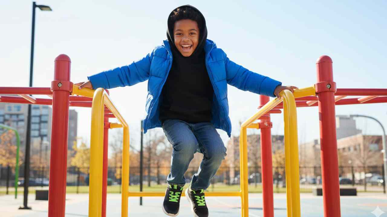 رنگ های تند برای ست کردن پافر پسرانه با هودی و شلوار جین ست کردن پافر پسرانه با هودی و شلوار جین رنگ های تند