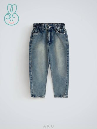 شلوار جین بچگانه مام ساده‌ کمرکش برند آکو