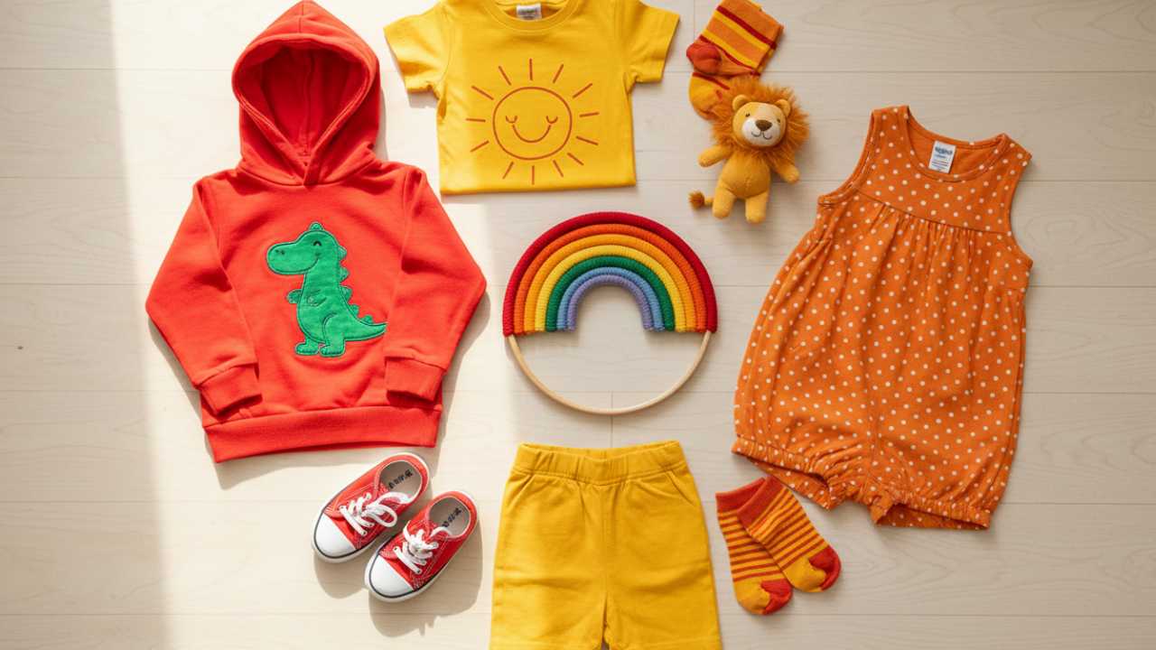 رنگ های گرم برای لباس کودک